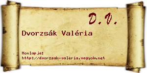 Dvorzsák Valéria névjegykártya